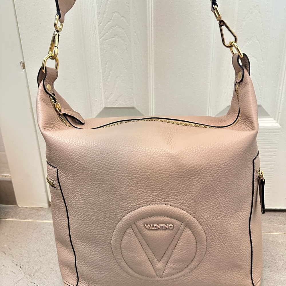 Valentino Beige Leather Shoulder Bag